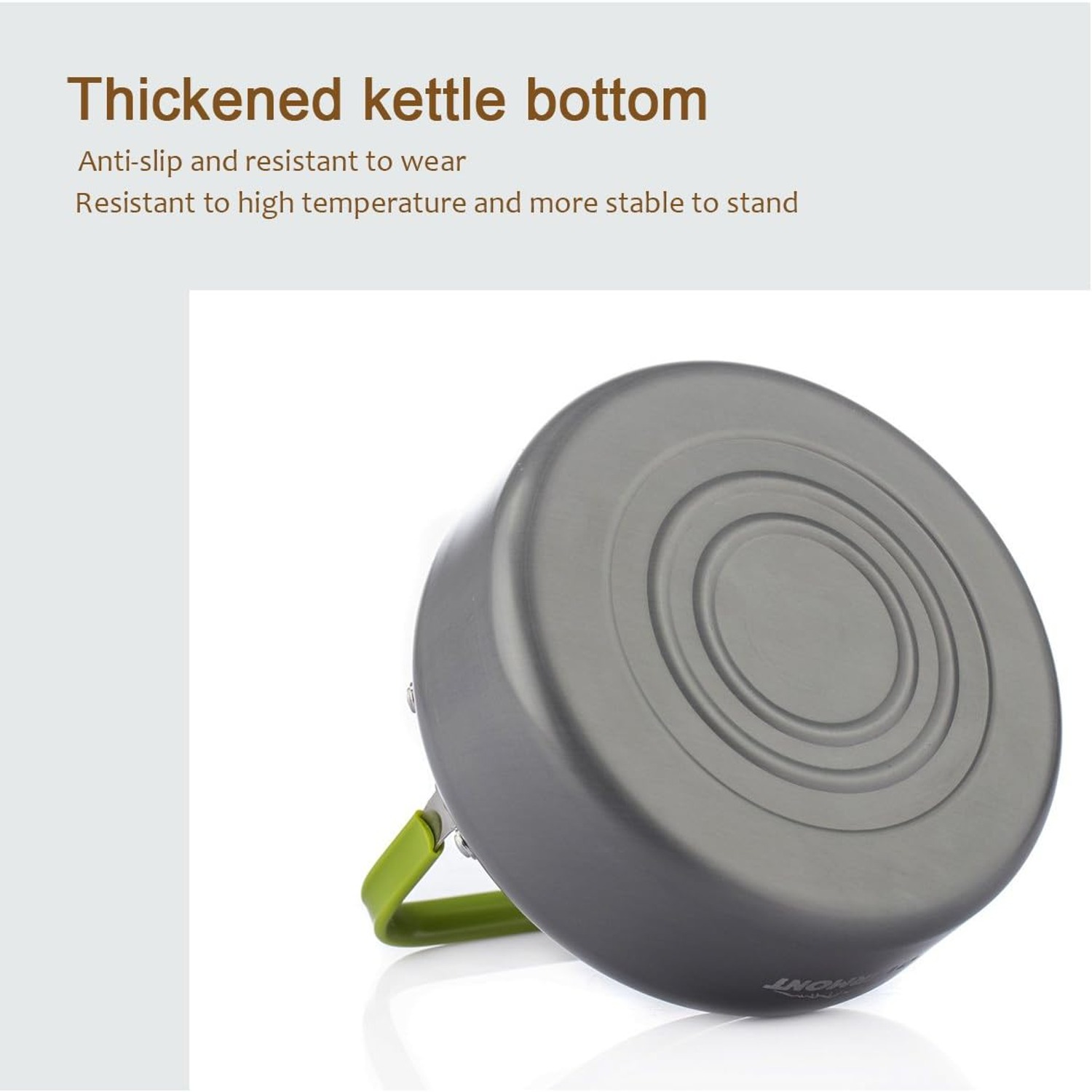 Overmont 1.2L Aluminum Camping Kettle, detail view